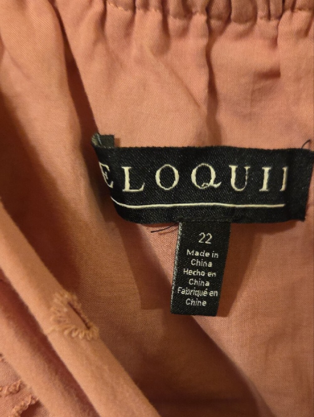 Eloquii Dusty Rose Eyelet Maxi Dress with Tie Front - Picture 2 of 4